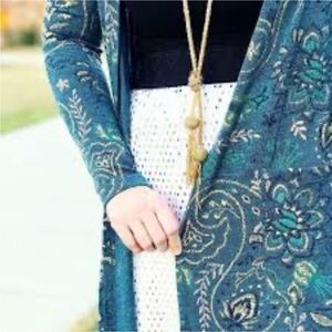 Lularoe Sarah Floral Patterned Long Cardigan Duster small elegant collection